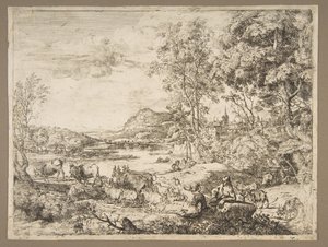 Bir Manzarada Sohbet Eden Çoban ve Çoban, yaklaşık. 1651. by Claude Lorrain