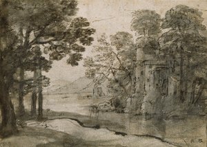 Ağaçlar Arasında Su Değirmeni, c1635-1638 by Claude Lorrain