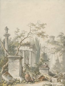 Bir Frontispiece için Tasarım, 1782. by Claude Louis Chatelet