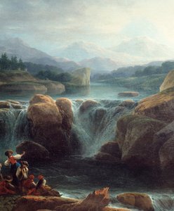 Ayrıntı şelalesi. Claude Louis Chatelet tarafından boyama