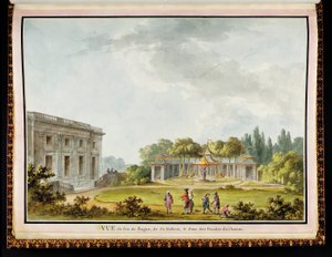 "Vue de Jeu de Bague, de Sa Gallerie ve d"une des Façades du Chateau", Kraliçe