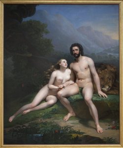 Adem ve Havva. Claude Marie Dubufe (1790-1864), Tuval Üzerine Yağlıboya Tablo