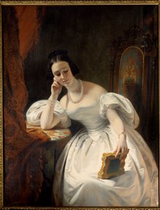Aynadaki genç kız. Claude Marie Dubufe