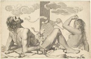 Adem ve Havva Çarmıhın Dibinde by Claude Mellan