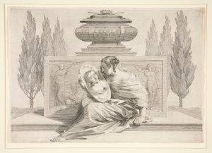 Kraliçenin Ölümü Alegorisi (Avusturya'lı Anne) by Claude Mellan