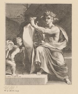 Apollo een amor koyar Başlık sayfası: François Tristan the Hermit Sieur du Soliers, The Loves of Tristan, 1638 by Claude Mellan