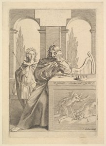 David: Talon için Başlık Sayfası, LHistoire Sainte, III, 1645. by Claude Mellan