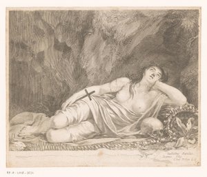 Bir mağarada bulunan Saint Mary Magdalene