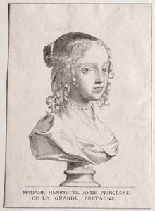 Henriette-Marie d'Angleterre, Orleans Düşesi by Claude Mellan