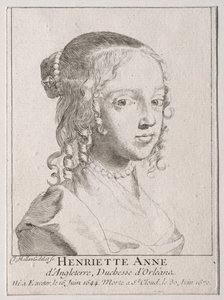 Henriette-Marie d'Angleterre, Orleans Düşesi by Claude Mellan