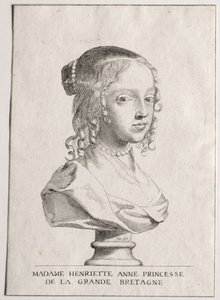 Henriette-Marie dAngleterre, düşes dOrleans. by Claude Mellan