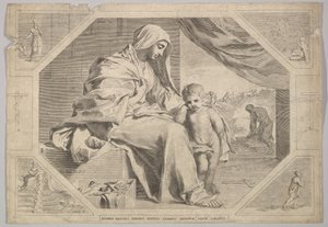 Kutsal Aile. by Claude Mellan