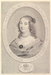 Ludovica Maria Gonzaga, Polonya Kraliçesi, 1645. by Claude Mellan