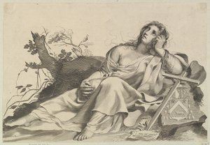 Mary Magdalene Meditasyonu. by Claude Mellan