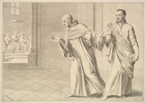 St. Bernard Bir Kardeşi Meclise Götürüyor. by Claude Mellan