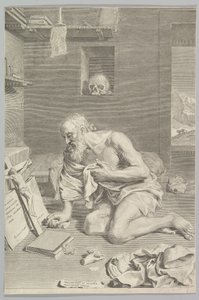 Aziz Jerome Hücresinde Dua Eden Aziz Jerome Penitent, 1665. by Claude Mellan