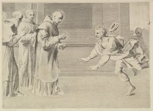 Aziz William, Aquitaine Dükü, St. Bernard tarafından dönüştürüldü. by Claude Mellan