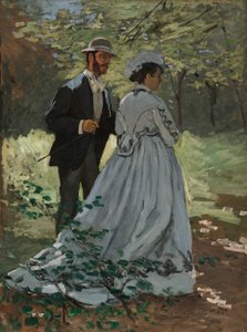 Çimlerde Öğle Yemeği için Bazille ve Camille Çalışması, 1865. by Claude Monet