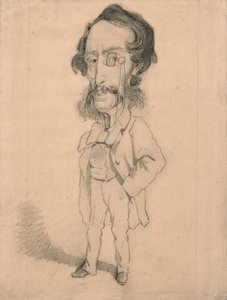 Mario Uchard'ın karikatürü, c.1858 (ten rengi dokuma kağıt üzerinde silme ve güdük dokunuşlu grafit) by Claude Monet