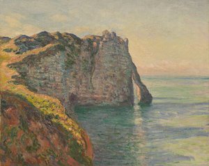Cliff ve Porte dAval, 1885. by Claude Monet