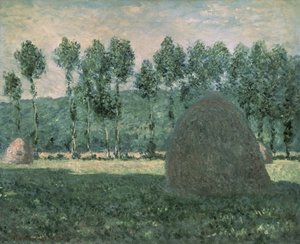 Giverny yakınlarındaki samanlıklar, c.1884-89 by Claude Monet