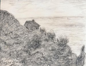 Pourville yakınlarındaki gümrük kulübesi by Claude Monet