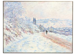 Vétheuil'e giden yol, kar etkisi, 1879 by Claude Monet