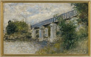 Demiryolu köprüsü, Argenteuil by Claude Monet