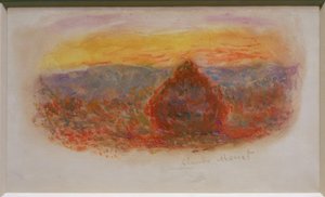 Grindstone, batan güneş by Claude Monet