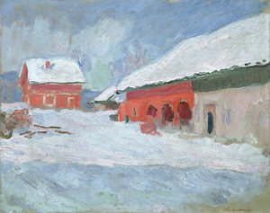 Norveç, Bjornegaard'daki Kızıl Evler, 1895 by Claude Monet
