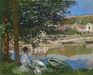 Seine Kıyısında, Bennecourt, 1868. by Claude Monet