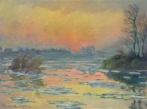 Seine üzerinde gün batımı (Coucher de Soleil sur la Seine). 1880 by Claude Monet