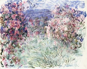 Güller Arasındaki Ev, 1925 by Claude Monet