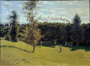 Kırsalda Tren, yaklaşık 1870 (tuval üzerine yağlı boya) by Claude Monet