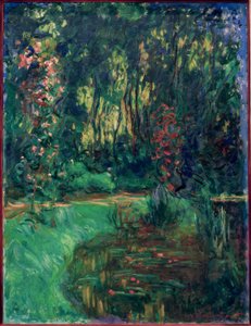 Giverny göletinin bir köşesi by Claude Monet
