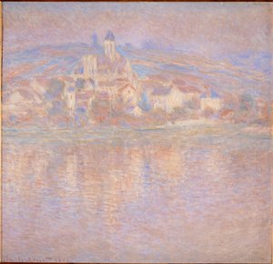 Vetheuil, gün batımı (tuval üzerine resim) by Claude Monet