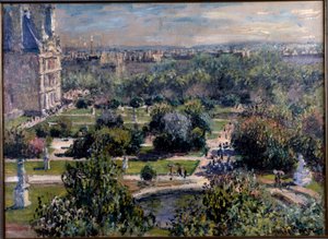 Paris'teki Tuileries bahçelerinin manzarası by Claude Monet