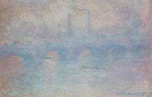 Waterloo Köprüsü. Sis etkisi by Claude Monet