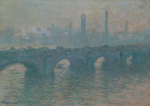Waterloo Köprüsü, Gri Hava, 1900. by Claude Monet