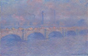Waterloo Köprüsü, Güneş Işığı Etkisi by Claude Monet