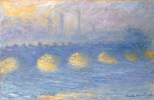 Waterloo Köprüsü, bulutlu gün, 1904 by Claude Monet