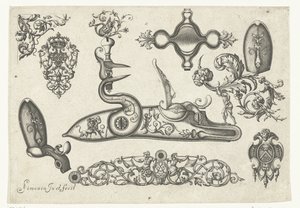 on motif Plusieurs parçaları ve süsleri Darquebuzerie (seri başlığı) by Claude Simonin