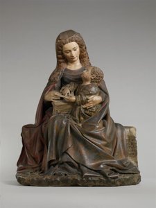 Bakire ve Çocuk, c.1415-17 (boya ve yaldızlı kireçtaşı) by Claus de Werve