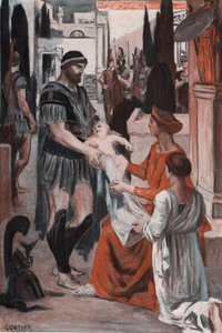 Hector ve Andromaque veda. Clement Gontier (1876-1918) tarafından Homere