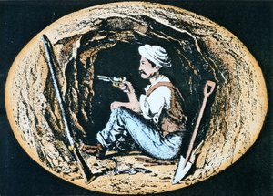 Colt Revolver ile silahlanmış İngiliz istihkamcı, düşman karşı kazıcının geçmesi için benimkinde bekliyor by Clifford Henry Mecham