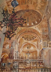 Noel Günü Ayini, St Marks, 2019 (suluboya)