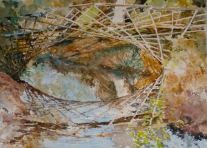 Yalıçapkını Köprüsü - sonbahar renkleri, 2010 (suluboya) by Clive Wilson