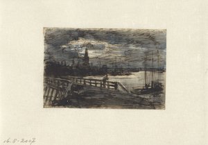 Bir şehirde bir kanal görünümü by Coen Metzelaar