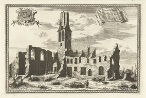 Koningsveld manastırının kalıntılarının görünümü Konincxvelt (nesne üzerindeki başlık) by Coenraet Decker