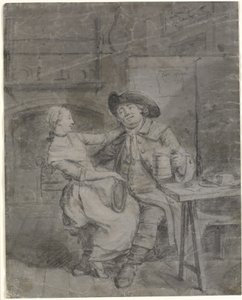 Bir meyhanede bir çift neşeli by Collet